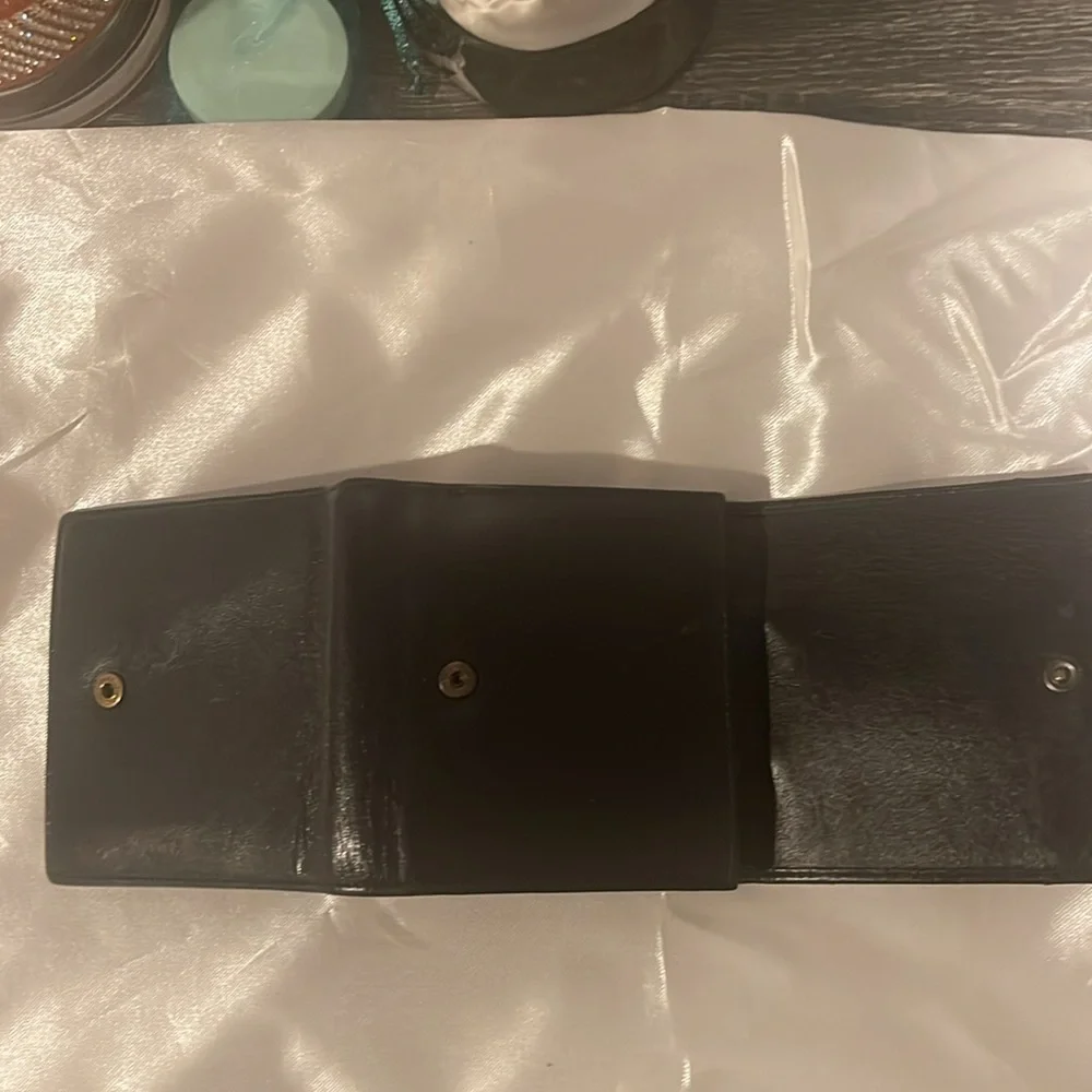 Christian Dior EUC Vntg Ballet Corset Bifold Black Leather Compact Wallet (W138)